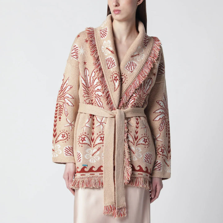 Alanui - Echoes Of The Island sand-colored cardigan Brand Shirts &amp; Tops XS