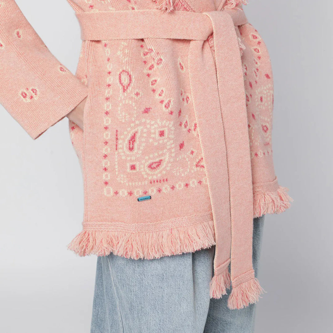 Alanui - Salmon pink paisley cardigan Brand Shirts &amp; Tops