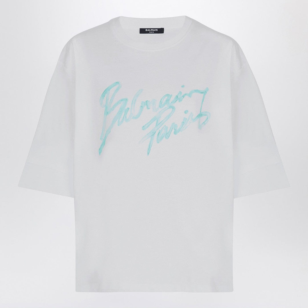Shirts &amp; Tops Balmain - Oversized white T-shirt with logo print Brand