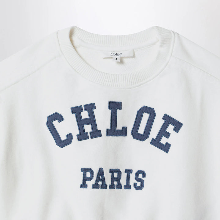 Chloé - White cropped sweatshirt with logo embroidery Brand Shirts &amp; Tops