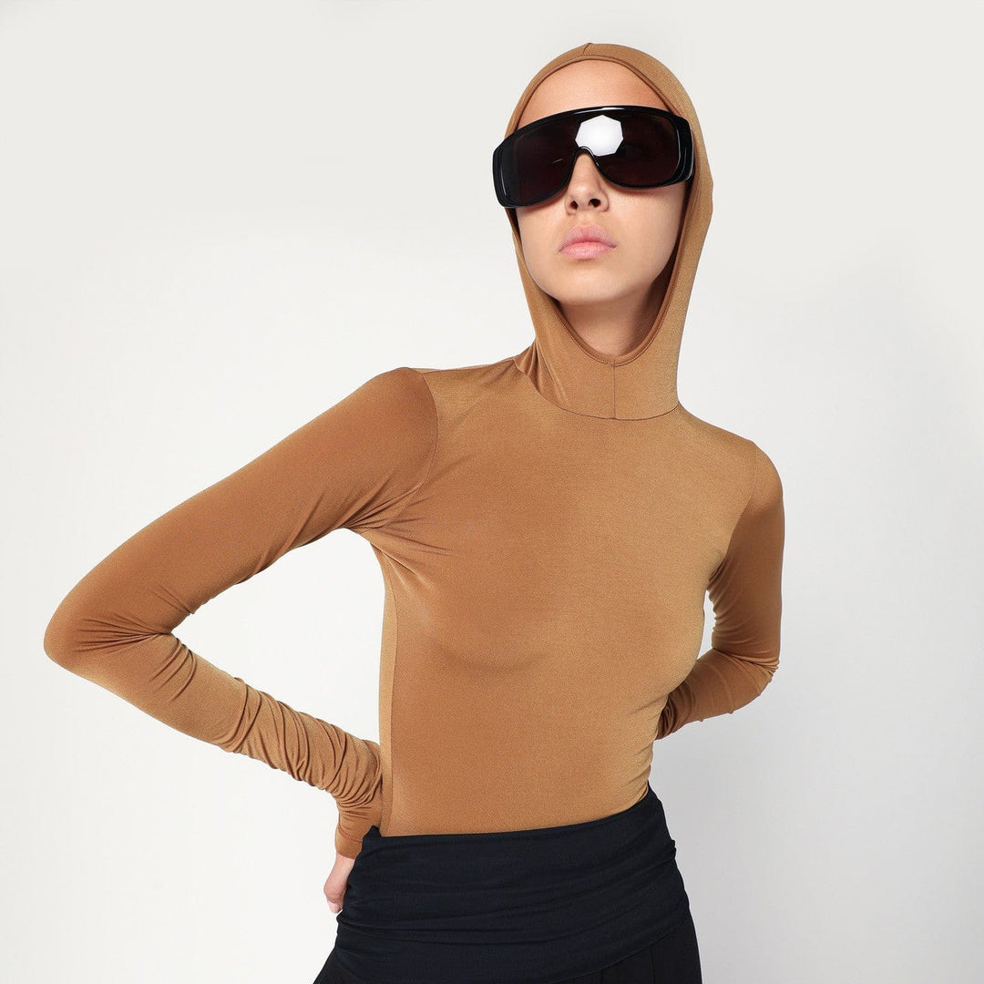 Shirts & Tops DARKPARK - Billie hooded top in caramel colour Brand