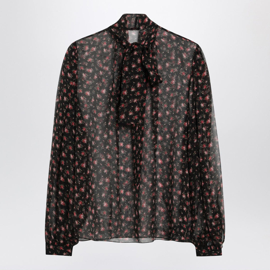 Shirts &amp; Tops Dolce&amp;Gabbana - Black chiffon blouse with small rose print Brand