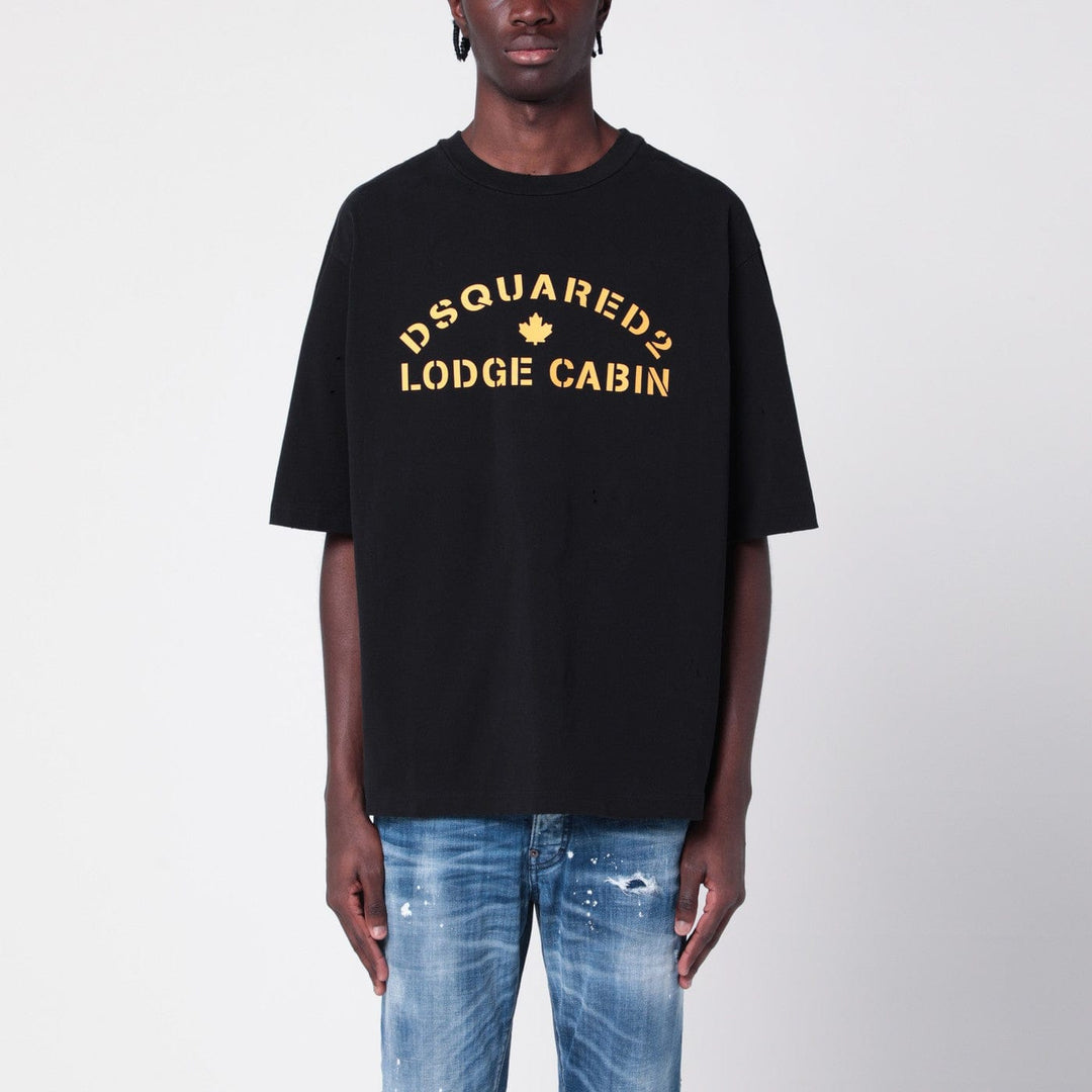 Shirts &amp; Tops Dsquared2 - Black cotton T-shirt with logo Brand