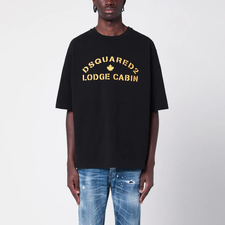 Dsquared2 - Black cotton T-shirt with logo Brand Shirts &amp; Tops XL