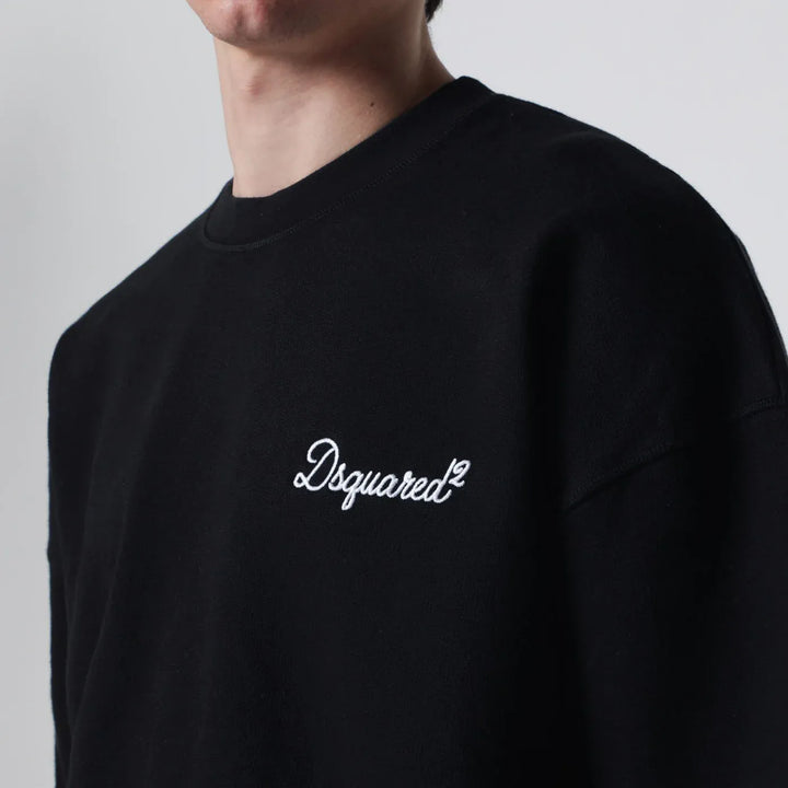 Dsquared2 - Black relaxed-fit sweatshirt with logo Brand Shirts &amp; Tops