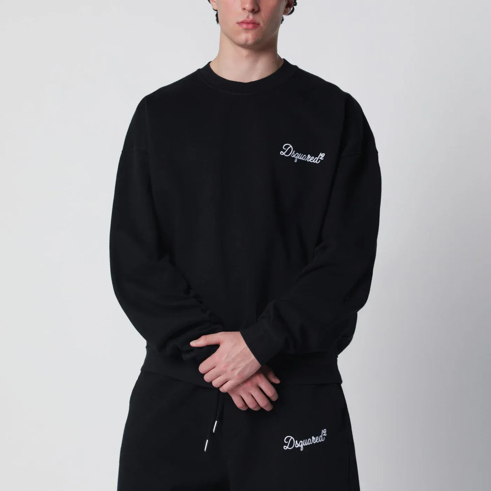 Dsquared2 - Black relaxed-fit sweatshirt with logo Brand Shirts & Tops S