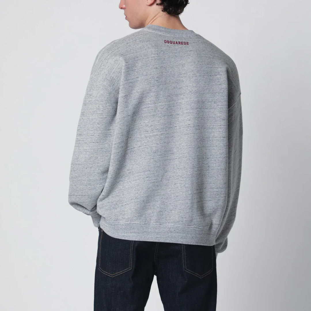 Dsquared2 - Grey mélange sweatshirt with logo embroidery Brand Shirts &amp; Tops