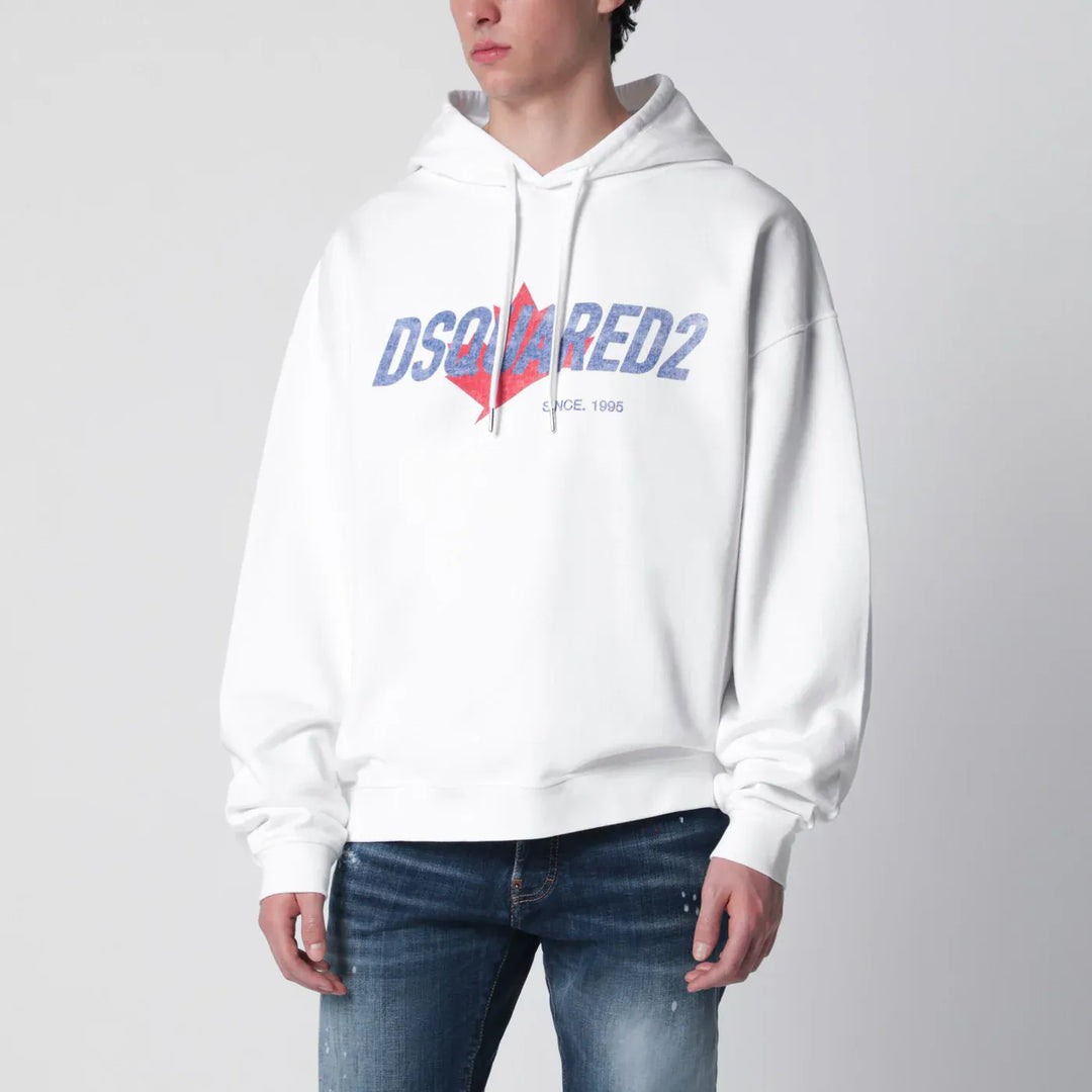 Dsquared2 - White relaxed-fit sweatshirt with logo print Brand Shirts &amp; Tops S
