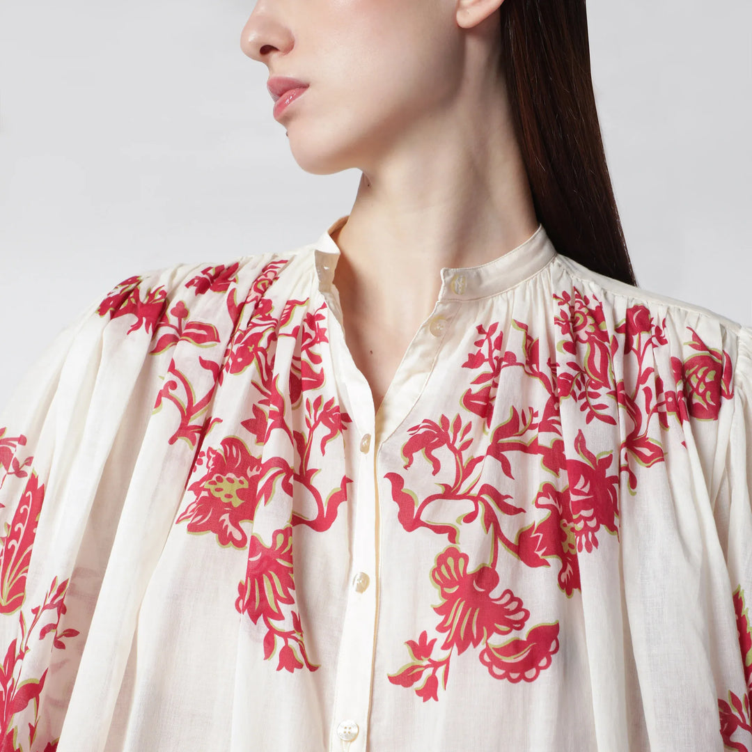 ETRO - Blouse in cotton voile with floral print Brand Shirts &amp; Tops