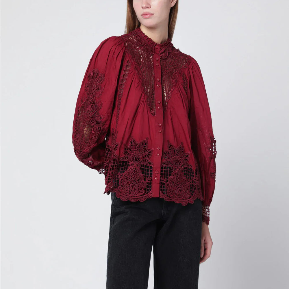 FARM Rio - Berry Garden blouse in guipure lace Brand Shirts & Tops M