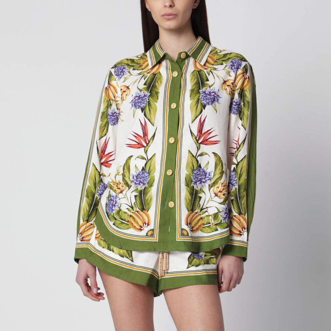 Shirts & Tops FARM Rio - Sand Tropical Scarf linen-blend shirt Brand