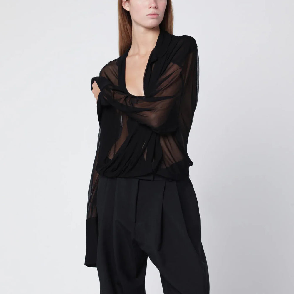 Francesco Murano - Semi-transparent black blouse Brand Shirts & Tops 44  IT