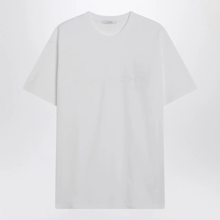 Givenchy - White cotton and silk T-shirt with jacquard logo Brand Shirts &amp; Tops S