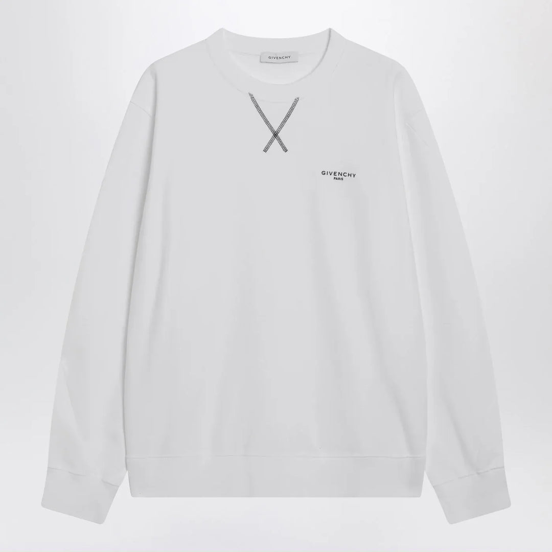 Givenchy - White Couture Seam sweatshirt with embroidered logo Brand Shirts &amp; Tops S
