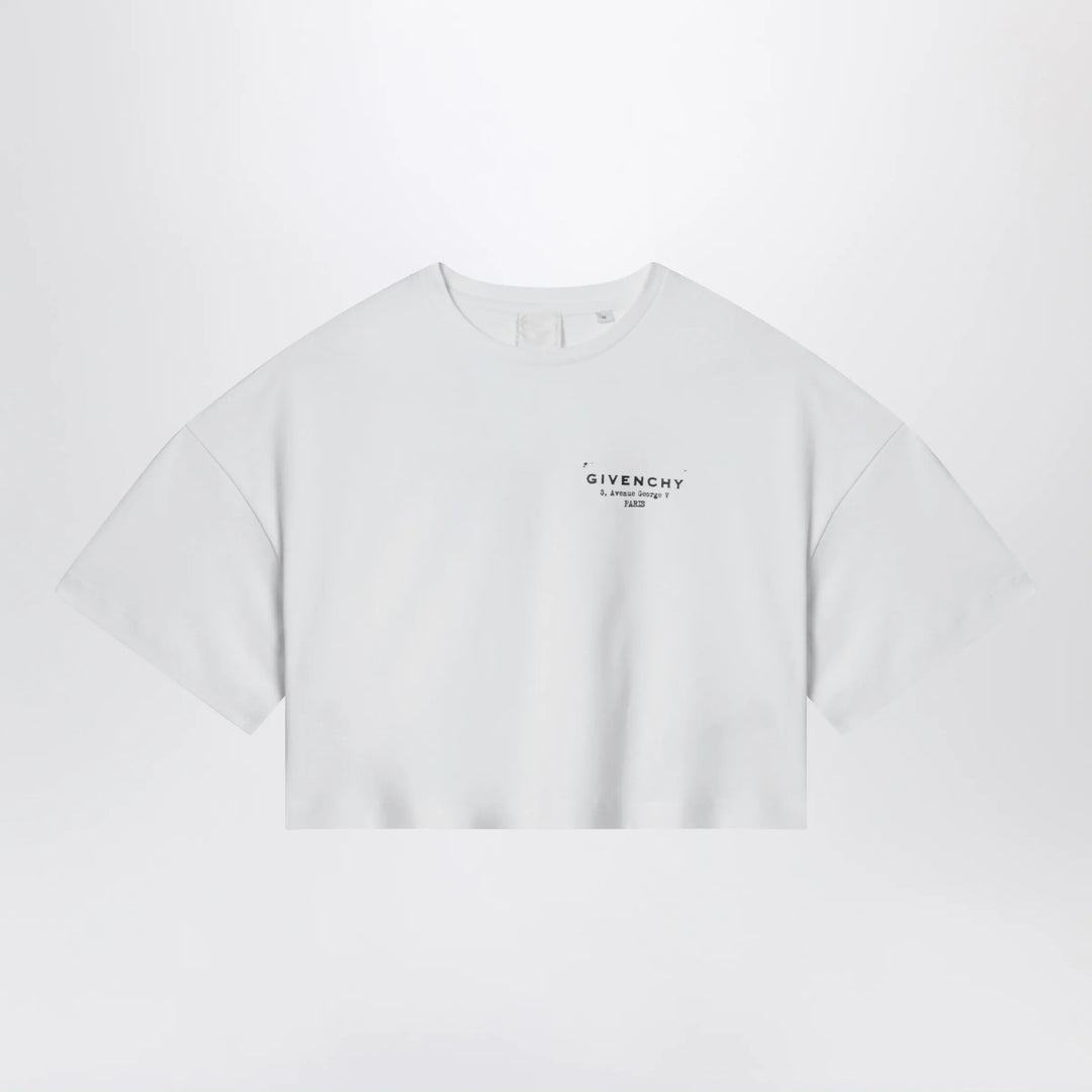 Givenchy - White cropped T-shirt with logo print Brand Shirts &amp; Tops 8