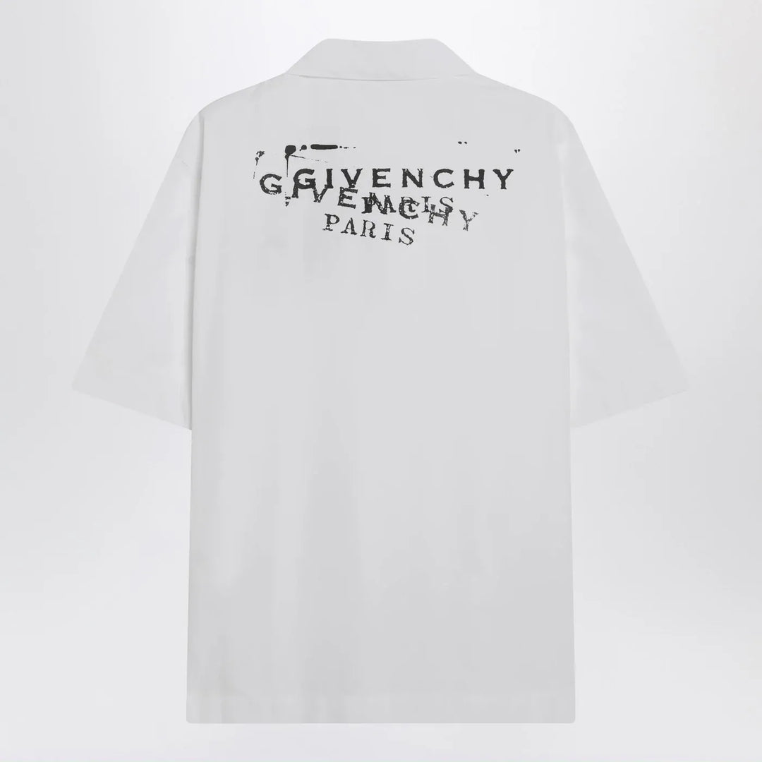 Givenchy - White poplin shirt with logo print Brand Shirts &amp; Tops