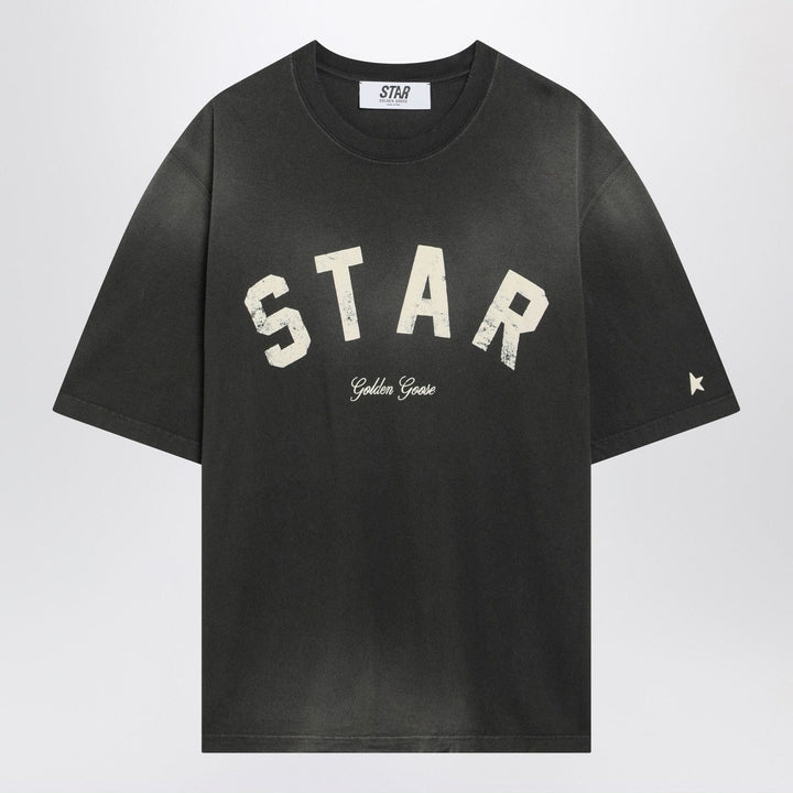 Shirts &amp; Tops Golden Goose - Black vintage-effect Star T-shirt Brand