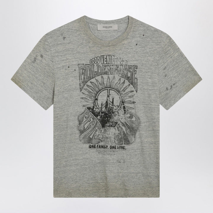 Shirts &amp; Tops Golden Goose - Grey vintage-effect T-shirt with print Brand