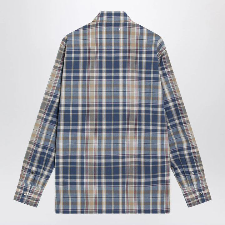 Golden Goose - Indigo blue checked shirt Brand Shirts &amp; Tops