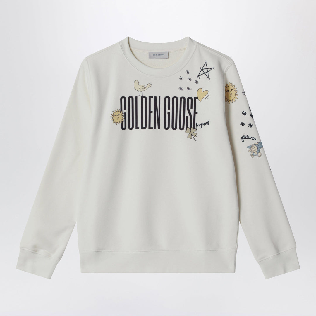 Shirts &amp; Tops Golden Goose - White cotton sweatshirt with logo print Brand