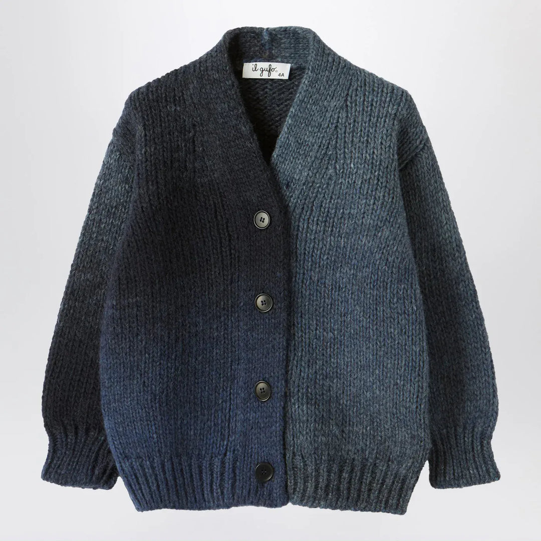 Il Gufo - Blue gradient wool blend cardigan Brand Shirts &amp; Tops 6
