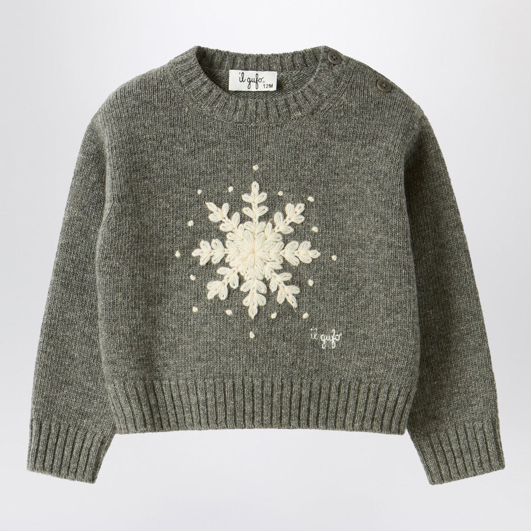 Shirts &amp; Tops 12 Il Gufo - Grey wool sweater with snowflake motif Brand