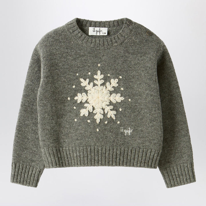 Shirts &amp; Tops 12 Il Gufo - Grey wool sweater with snowflake motif Brand