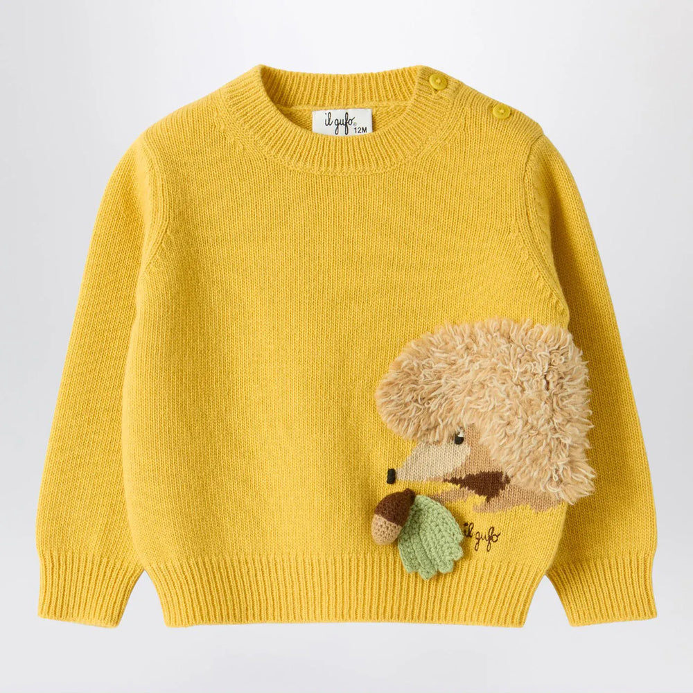 Il Gufo - Yellow wool sweater with curly texture Brand Shirts & Tops 12