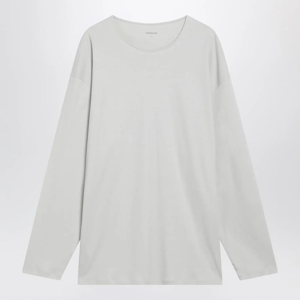 LEMAIRE - Chalk-colored cotton and silk interlock T-shirt Brand Shirts & Tops L