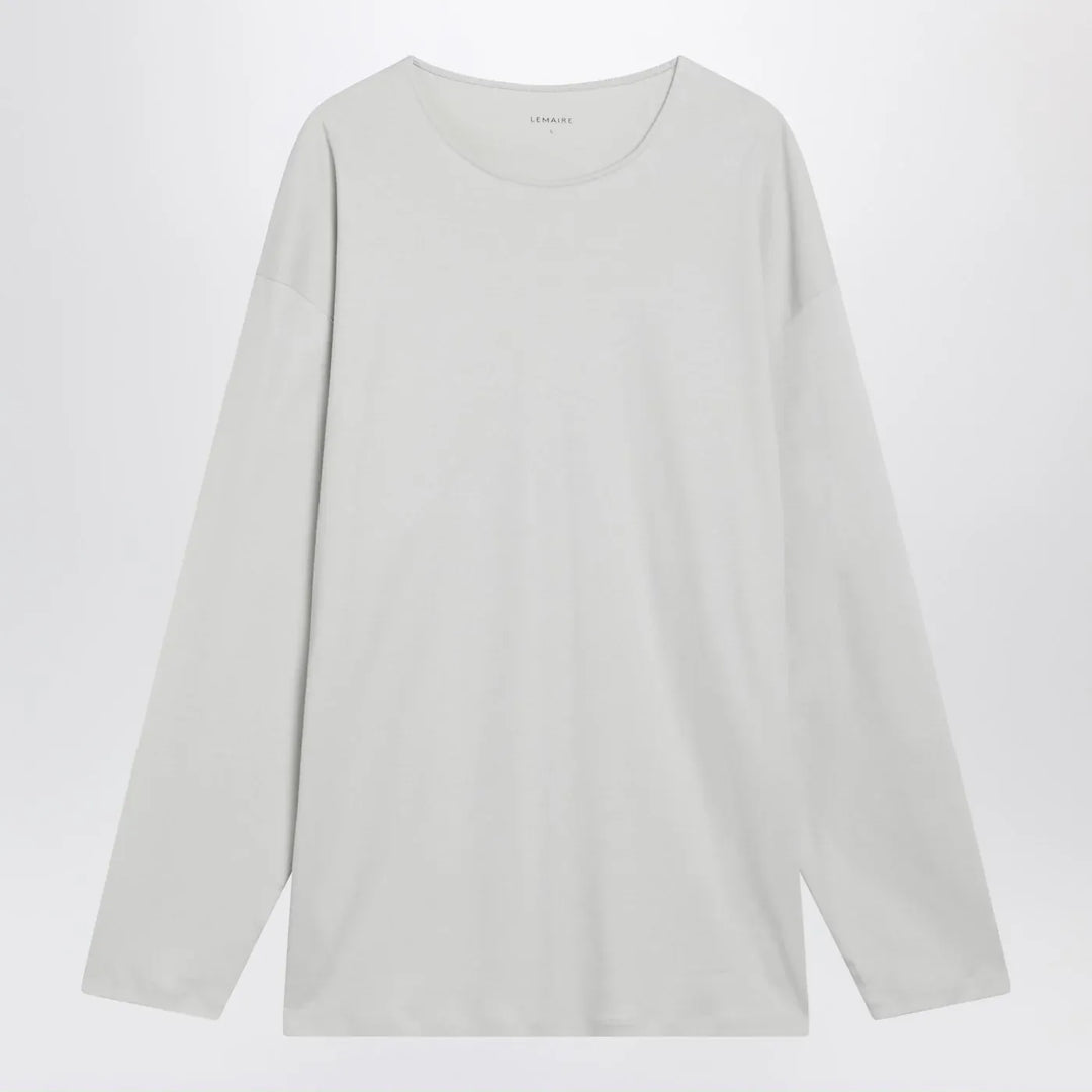 LEMAIRE - Chalk-colored cotton and silk interlock T-shirt Brand Shirts &amp; Tops L