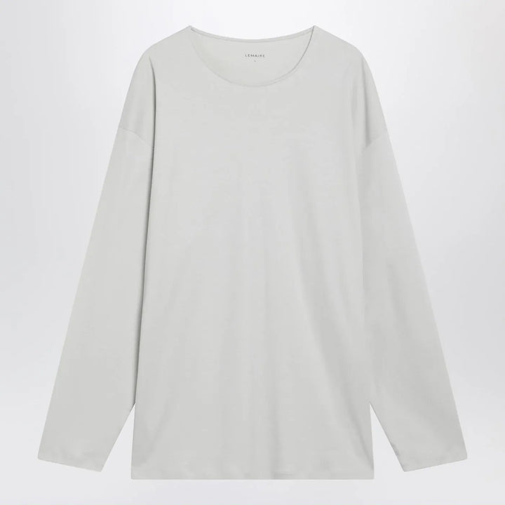 LEMAIRE - Chalk-colored cotton and silk interlock T-shirt Brand Shirts &amp; Tops L