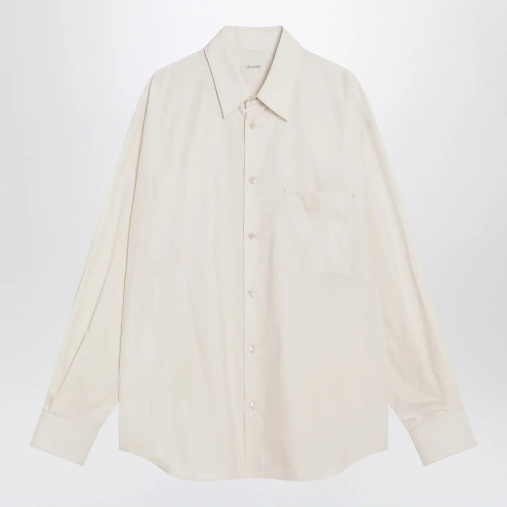 LEMAIRE - Ivory cotton and silk shirt Brand Shirts & Tops 48 IT