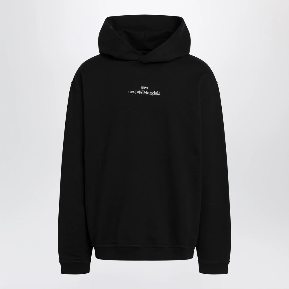 Maison Margiela - Black hoodie with reversed logo Brand Shirts & Tops 48 IT