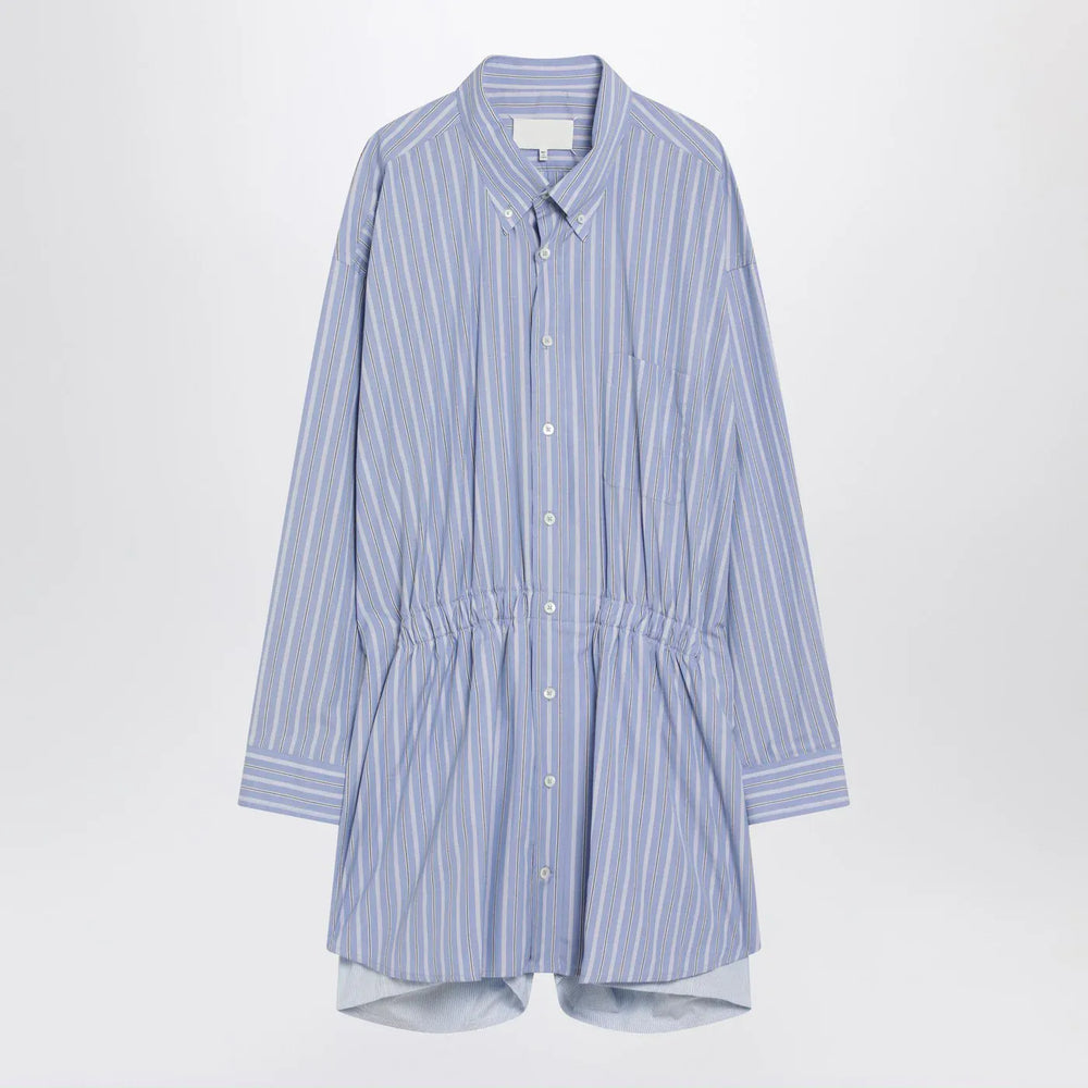Maison Margiela - Light blue striped shirtdress Brand Shirts & Tops 40  IT