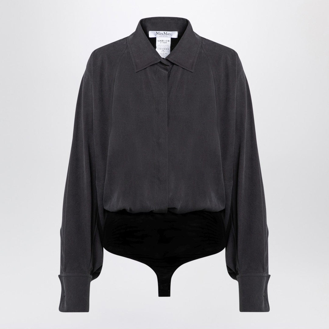 Shirts &amp; Tops 38  IT Max Mara - Anthracite grey silk body shirt Brand