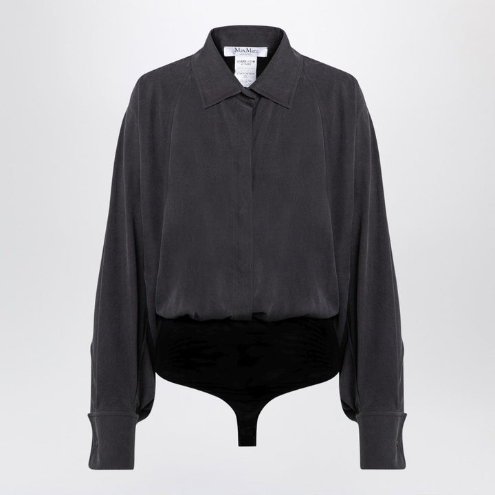 Shirts &amp; Tops 38  IT Max Mara - Anthracite grey silk body shirt Brand