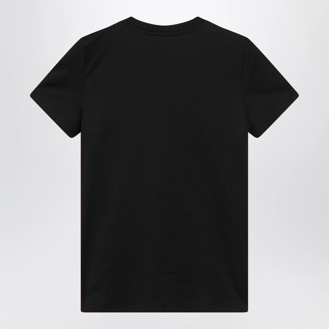 Max Mara - Black cotton jersey T-shirt with front print Brand Shirts &amp; Tops
