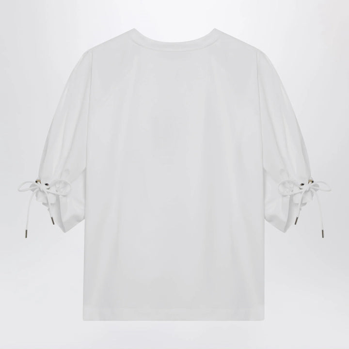Max Mara - Optical white cotton-blend jersey top Brand Shirts &amp; Tops