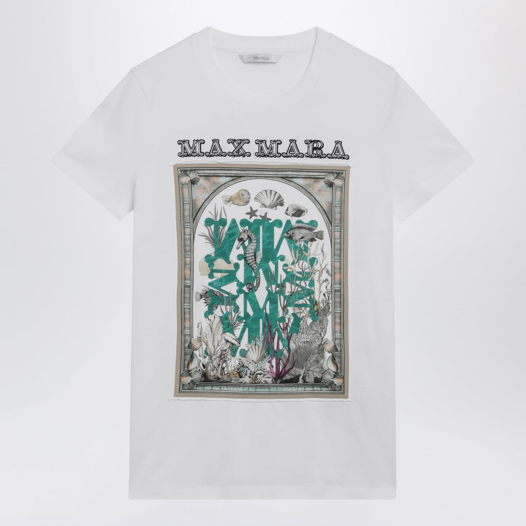 Shirts & Tops Max Mara - Optical white cotton jersey T-shirt with front print Brand
