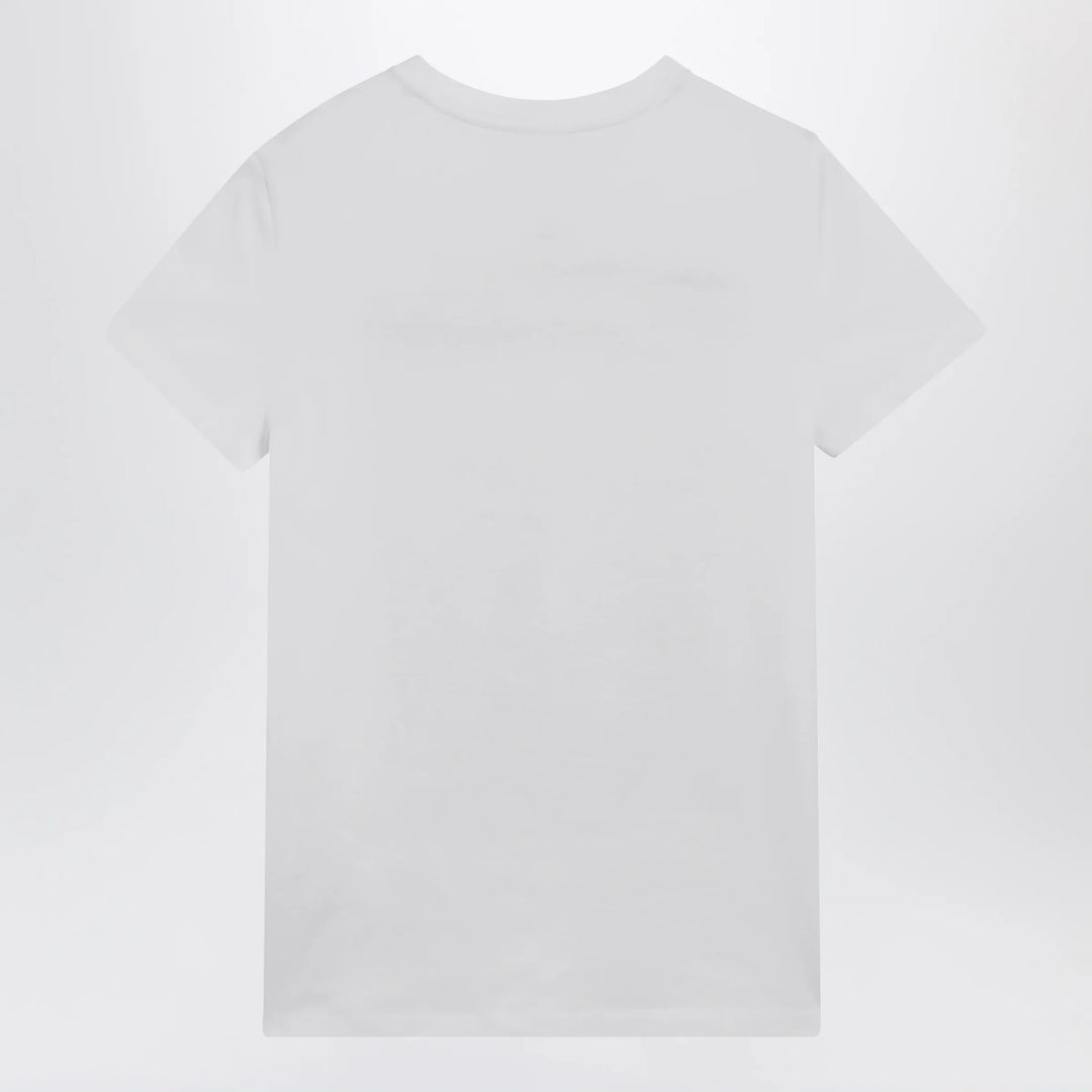 Max Mara - Optical white cotton jersey T-shirt with front print Brand Shirts &amp; Tops