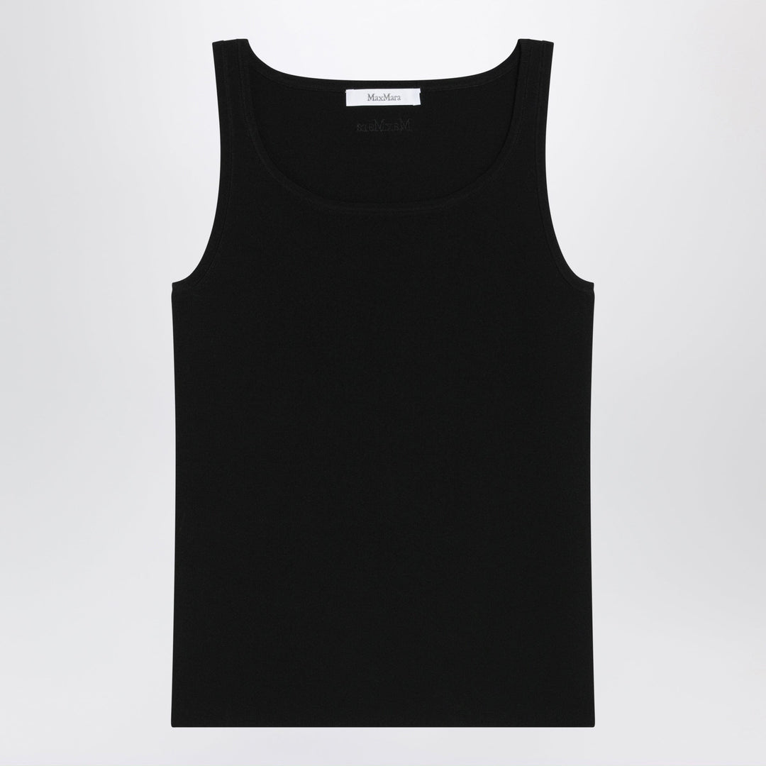 Shirts & Tops Max Mara - Sleeveless viscose crêpe knit top in black Brand
