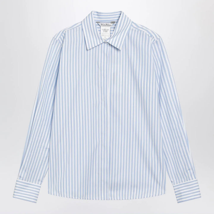 Max Mara - White/light blue striped shirt Brand Shirts &amp; Tops 44  IT