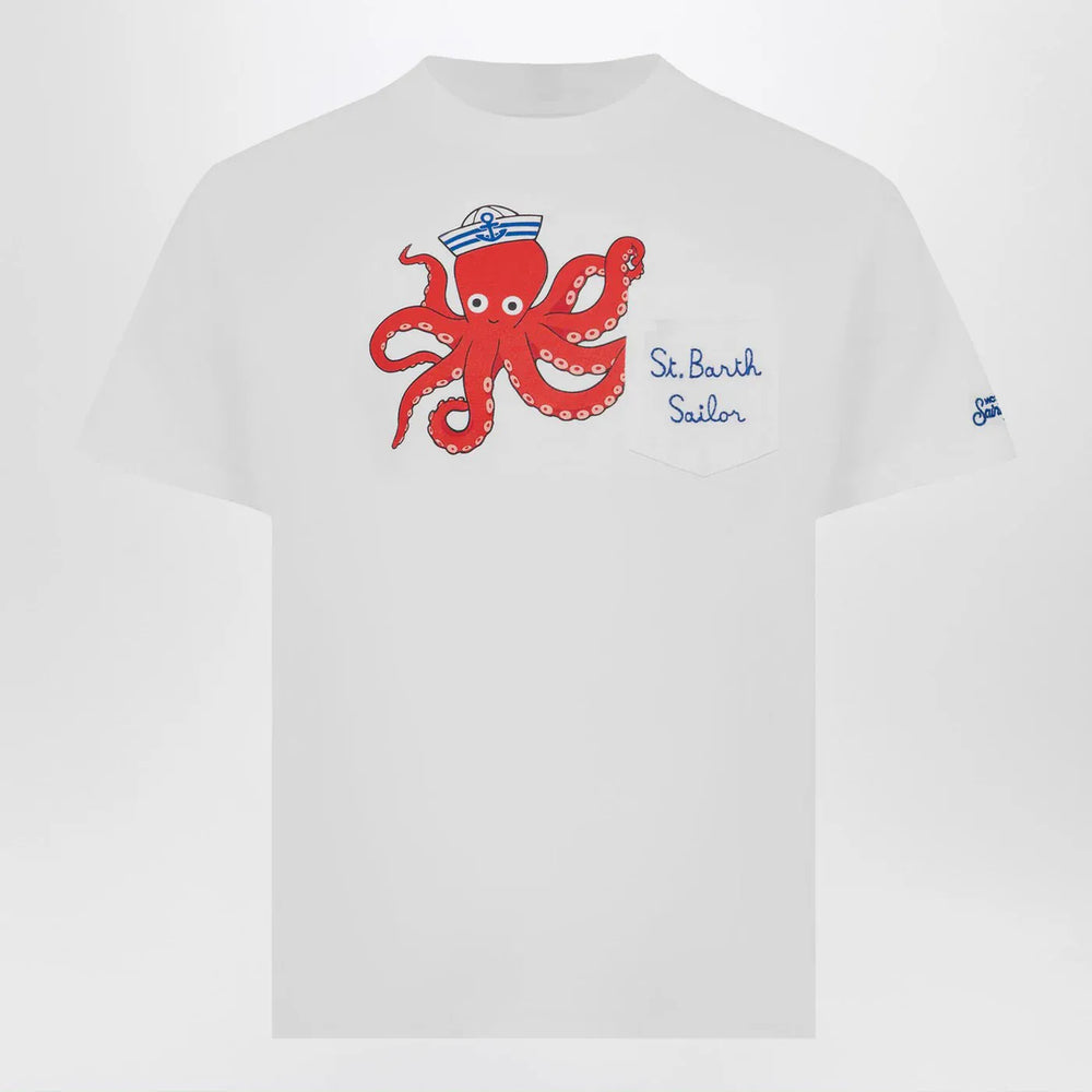 MC2 Saint Barth - Eddy T-shirt white with octopus print Brand Shirts & Tops 1