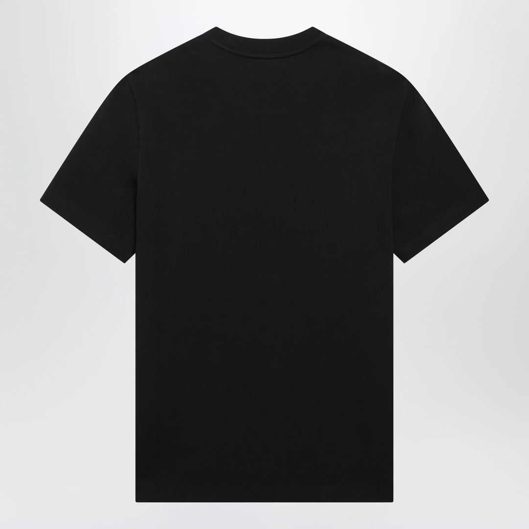 Moncler - Black Cotton Jersey T-Shirt with Logo Patch Brand Shirts &amp; Tops