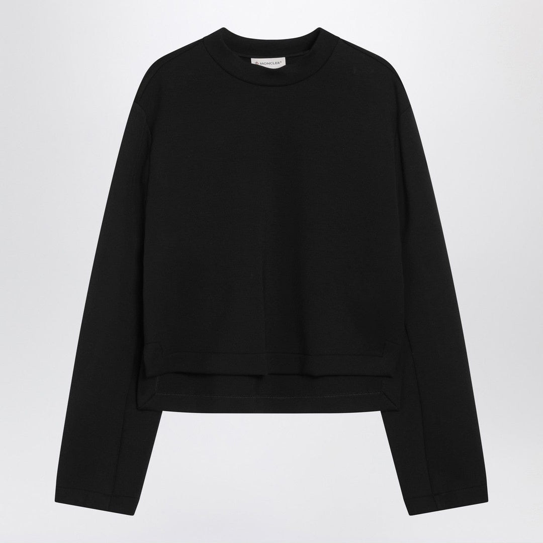 Shirts &amp; Tops S Moncler X Edward Enninful - Black sweatshirt with asymmetric hem Brand
