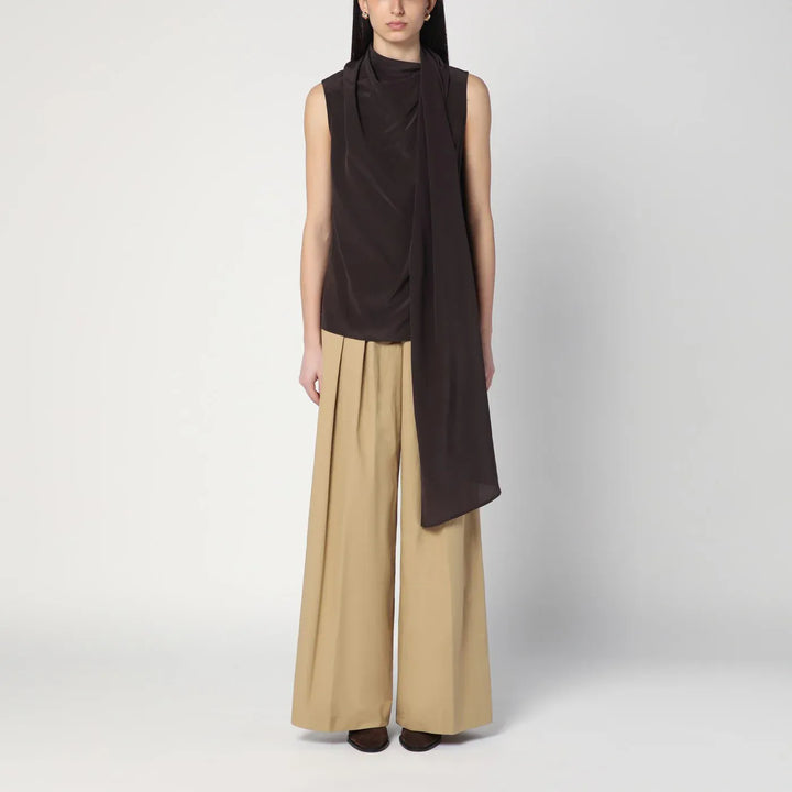 P.A.R.O.S.H. - Brown silk blouse Brand Shirts &amp; Tops S