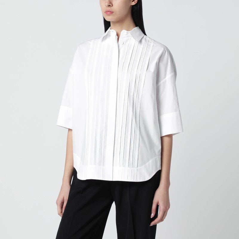 Shirts &amp; Tops P.A.R.O.S.H. - White cotton shirt with pleated detail - S Brand