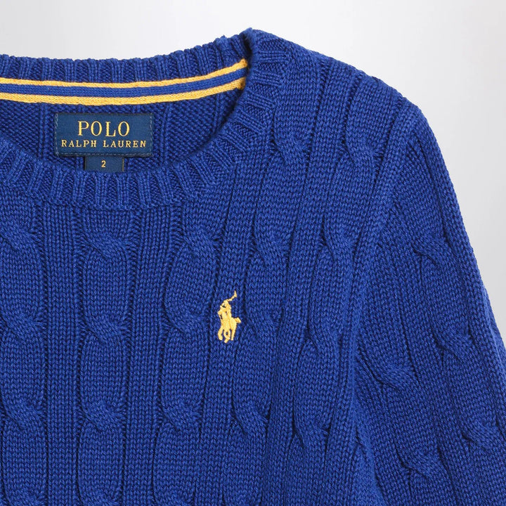 Polo Ralph Lauren - Bright blue cable-knit crewneck sweater Brand Shirts &amp; Tops