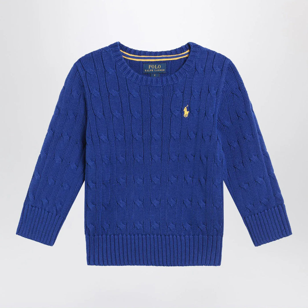 Polo Ralph Lauren - Bright blue cable-knit crewneck sweater Brand Shirts &amp; Tops 2
