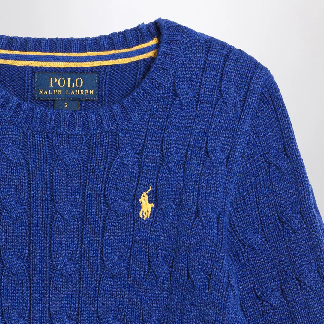 Polo Ralph Lauren - Bright blue cable-knit crewneck sweater Brand Shirts &amp; Tops S